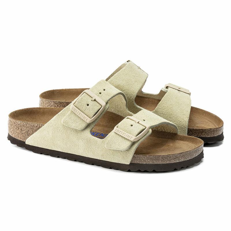 Arizona Birkenstock Soft Footbed Semisove Kozene Damske Žlté | SK 38QMA